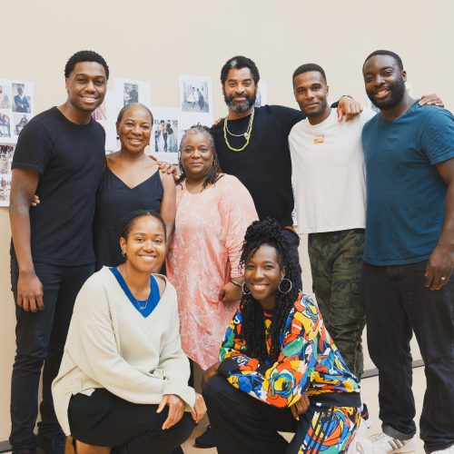 Standing L-R Dalumuzi Moyo, Doreene Blackstock, Llewella Gideon, Karl Collins, Omar Austin, Daniel Ward. Kneeling L-R - Shayde Sinclair & Danielle Kassaraté - Credit Godot Photography (1)