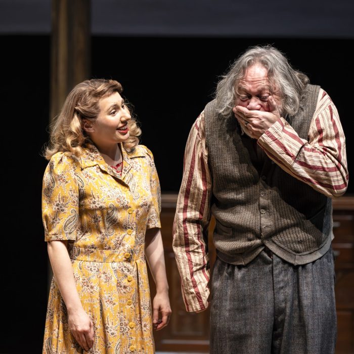 Bronté Barbé (Queenie) and Paul Hawkyard (Arthur) in Small Island. Pamela Raith Photography