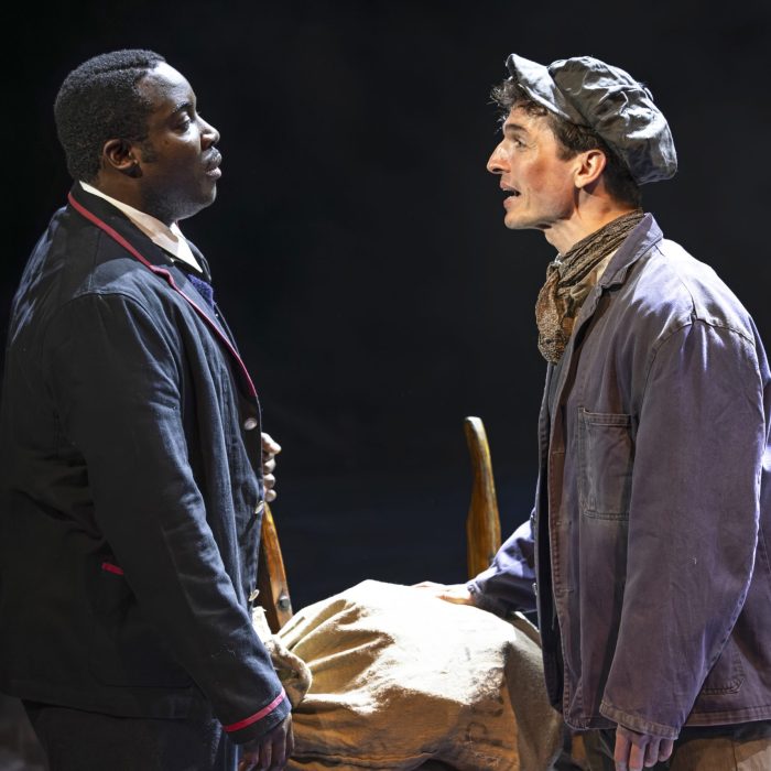 Daniel Ward (Gilbert) and Toby Webster in Small Island. Pamela Raith Photography